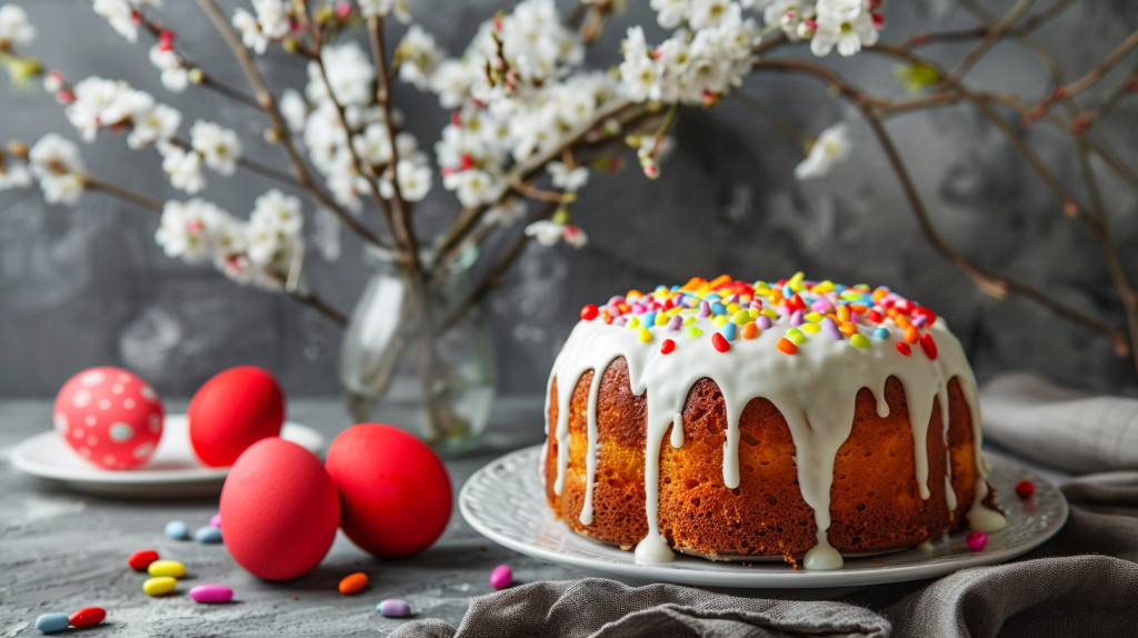 egor_s19_Easter_table_Easter_cake_with_white_icing_on_top_and_m.png